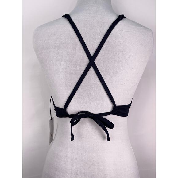 Shade & Shore Black Crisscross Triangle Bikini Top 34C NWT - Picture 3 of 7